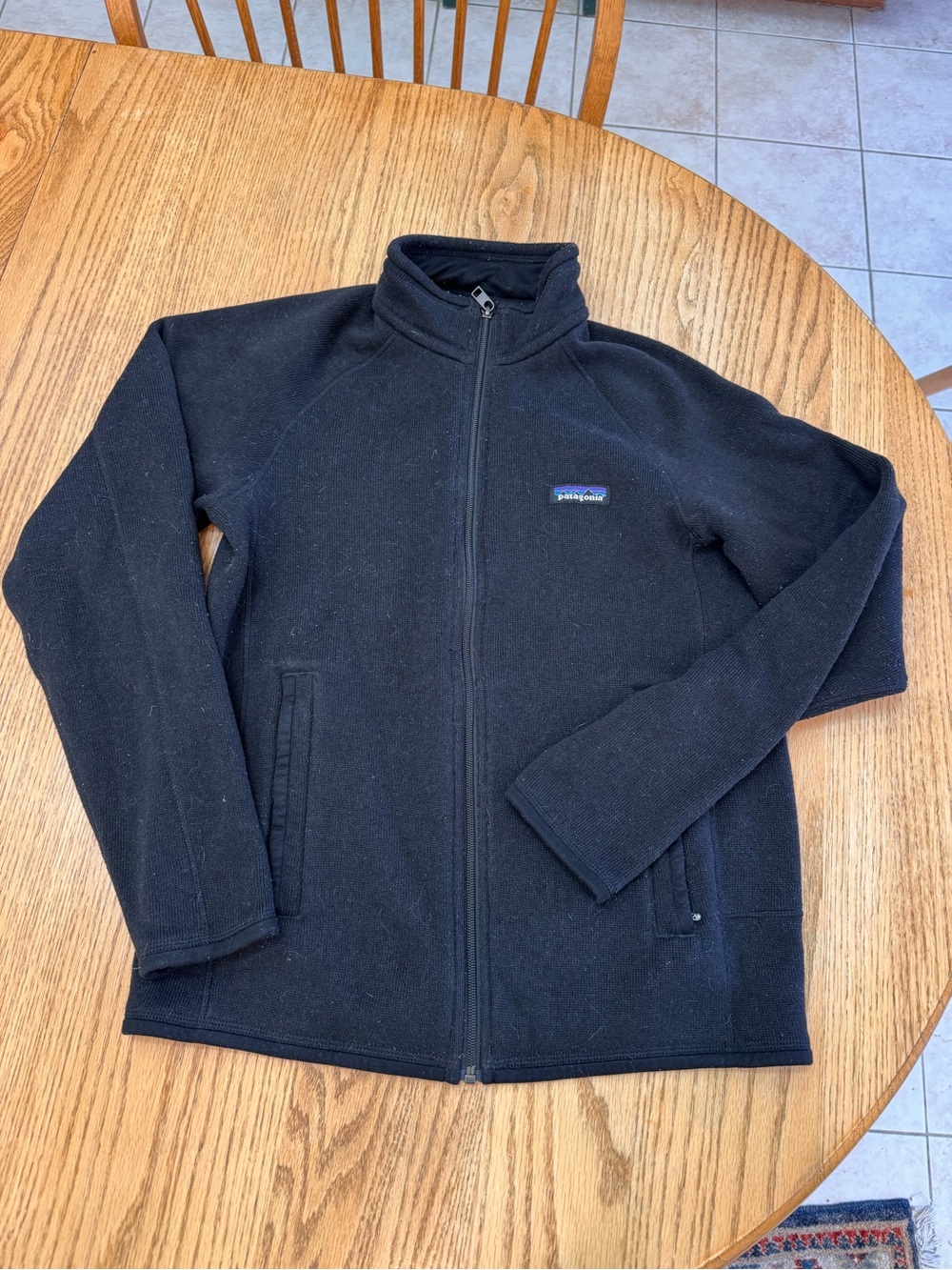 Patagonia Black Men's Full-Zip Fleece Jacket with Chest Logo